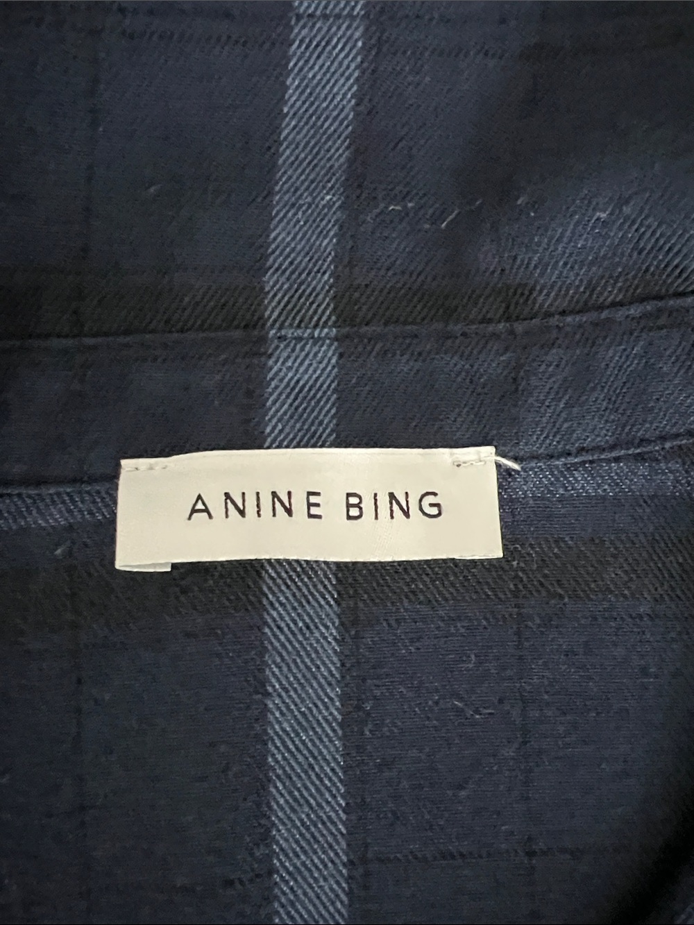 ANINE BING Sam Shirt - Blue Plaid Size M - Picture 7 of 13